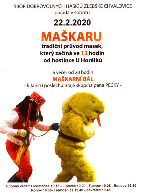 Maškara 2020 ve Žlebských Chvalovicích